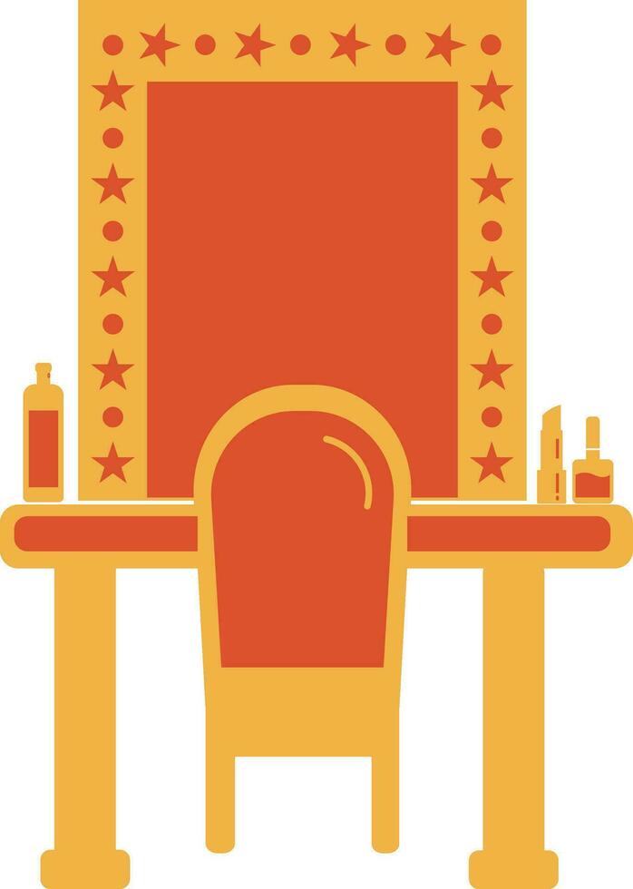 schoonheidsmiddelen Aan tafel icoon met spiegel voor bedenken concept. vector