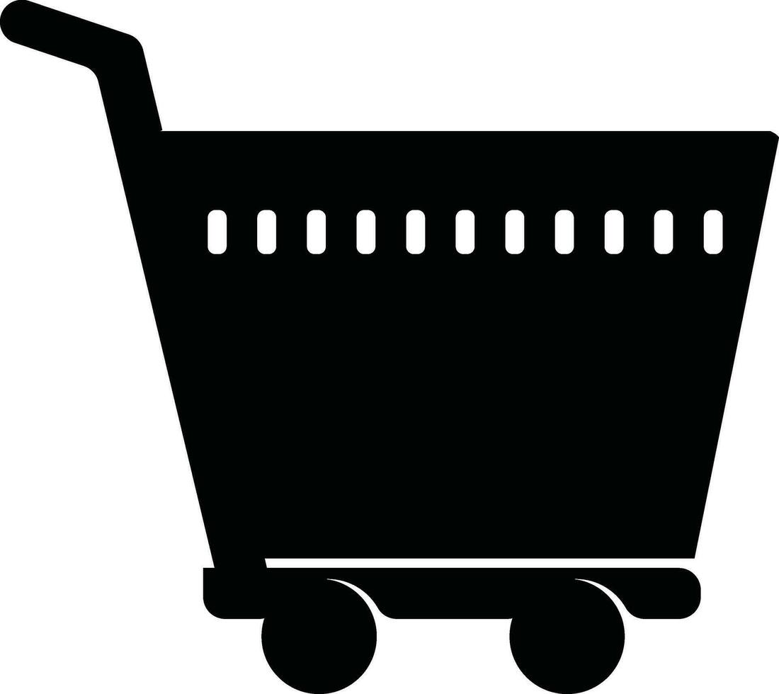 boodschappen doen kar of trolley glyph icoon in vlak stijl. vector