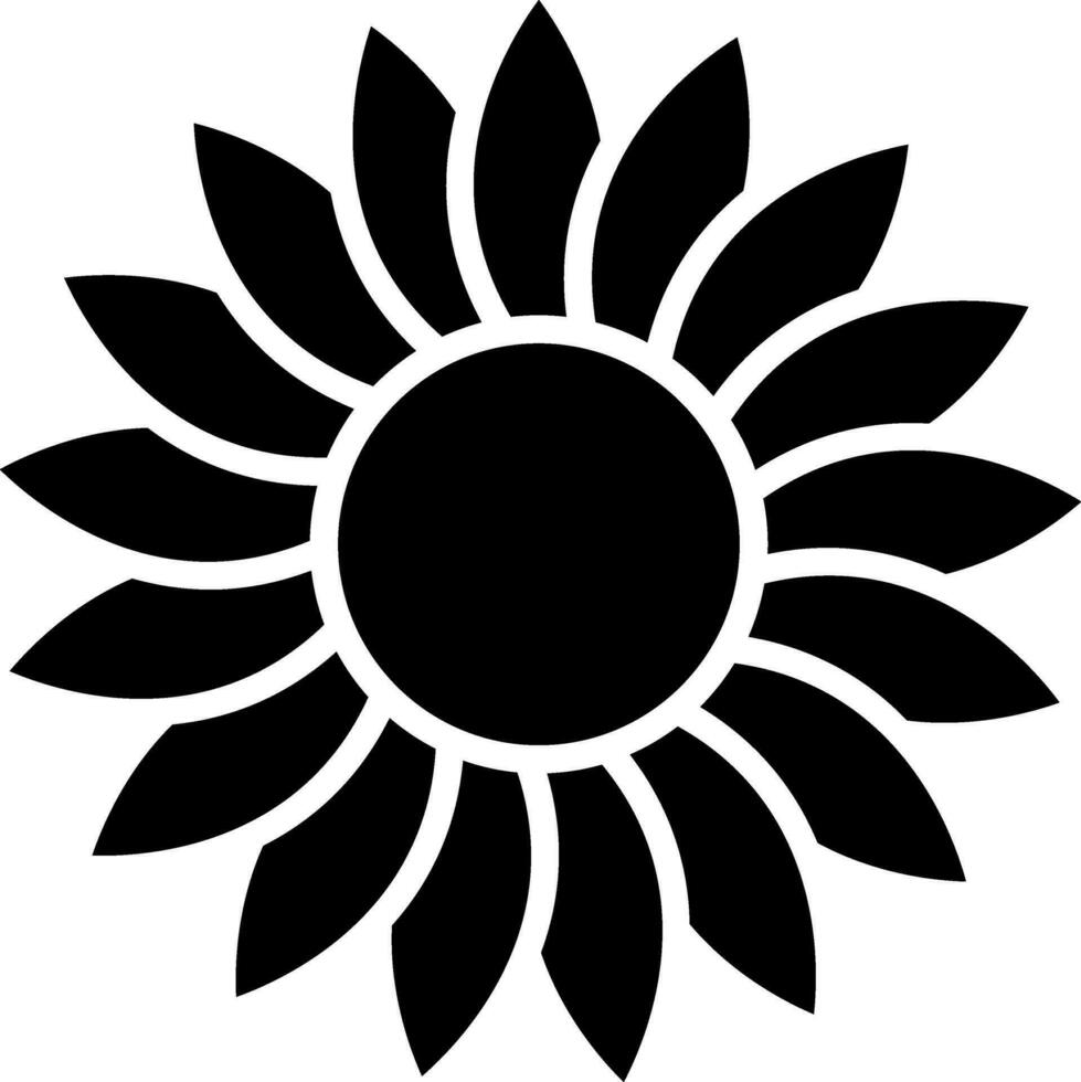 bloem icoon of symbool in zwart en wit kleur. vector