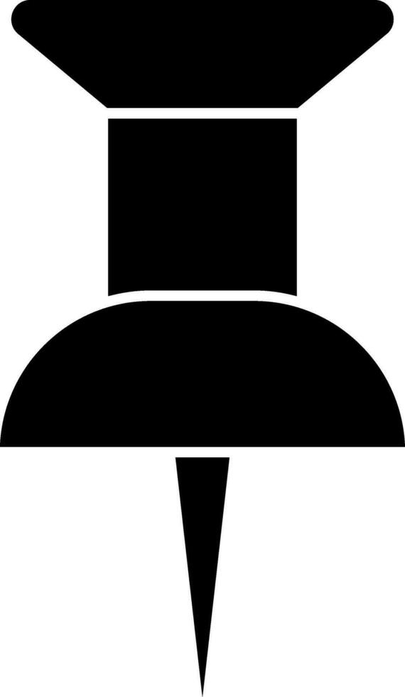 vlak stijl Duwen pin icoon in zwart kleur. vector