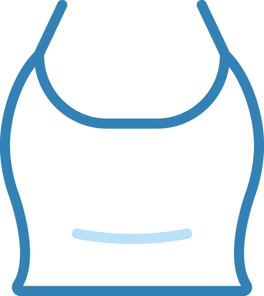 vrouw ondershirt icoon in blauw schets. vector