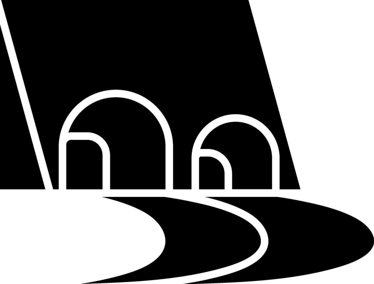 berghelling kronkelend weg tunnels icoon. vector