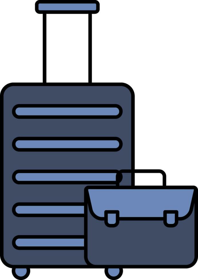bagage en aktentas icoon in blauw kleur. vector