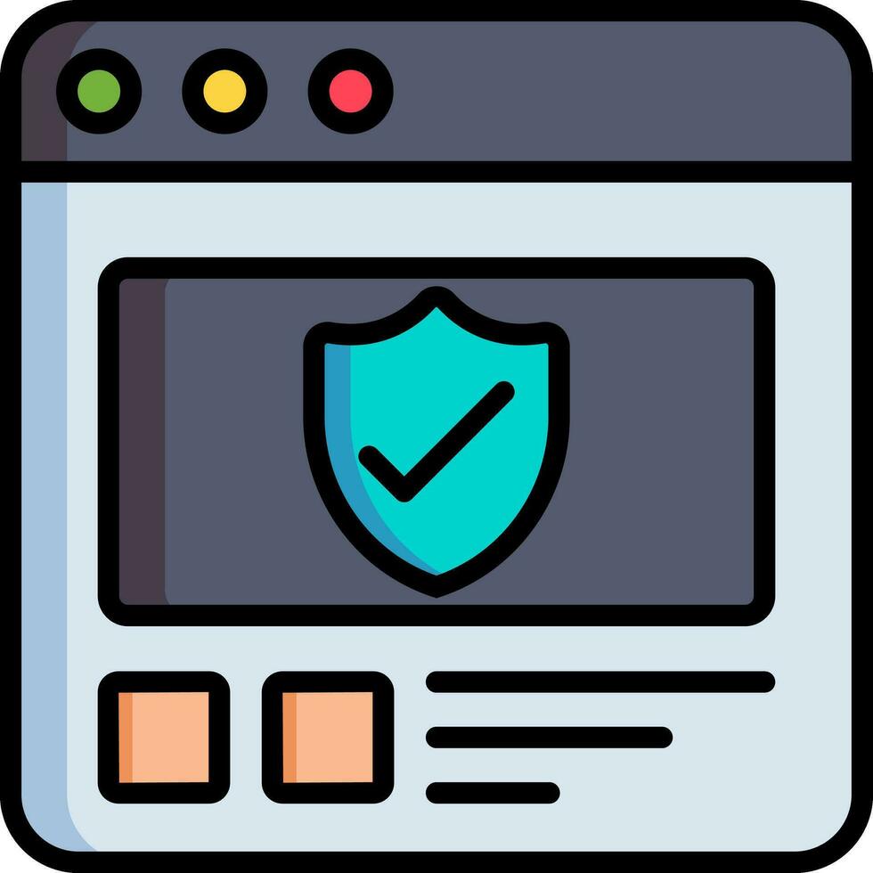 vector illustratie van online controleren of van toepassing zijn web veiligheid icoon.