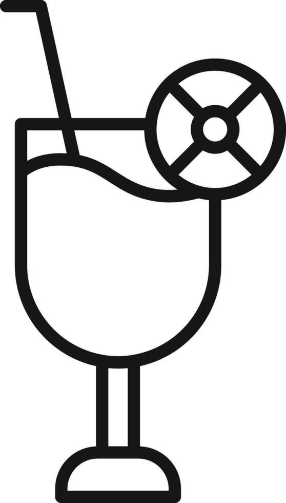 lijn kunst illustratie van cocktail of mocktail drinken icoon. vector