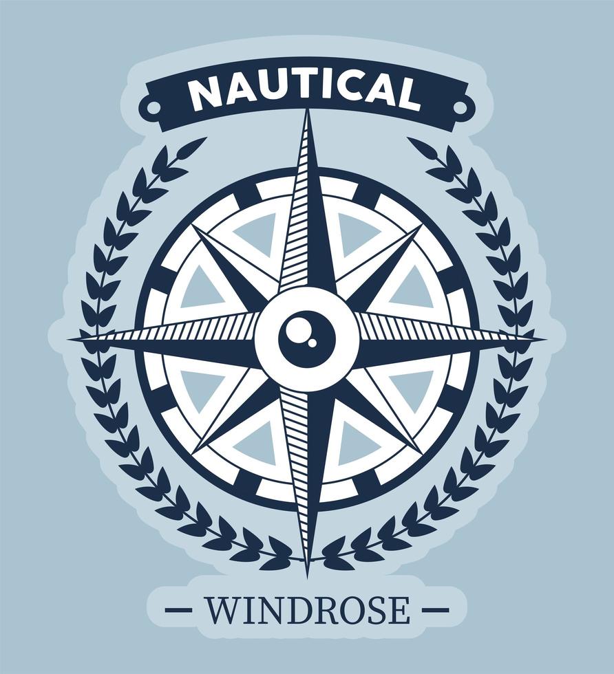 nautische windroos label vector