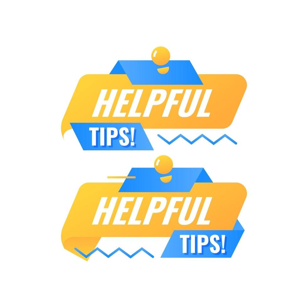 handige tips toespraak bubble badge label met lamppictogram vector