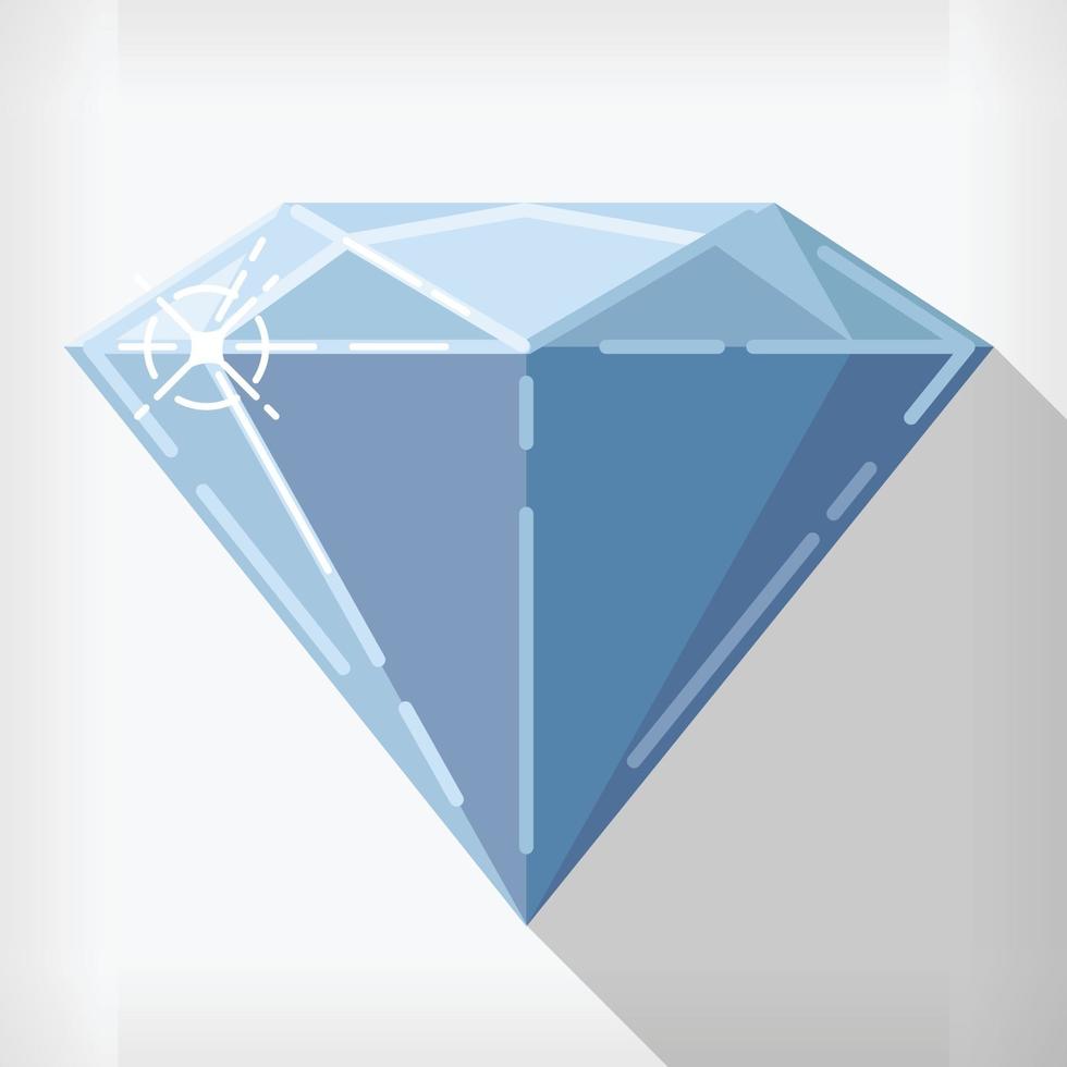 platte diamant edelsteen ontwerp cartoon stijl geïsoleerde tekening vector
