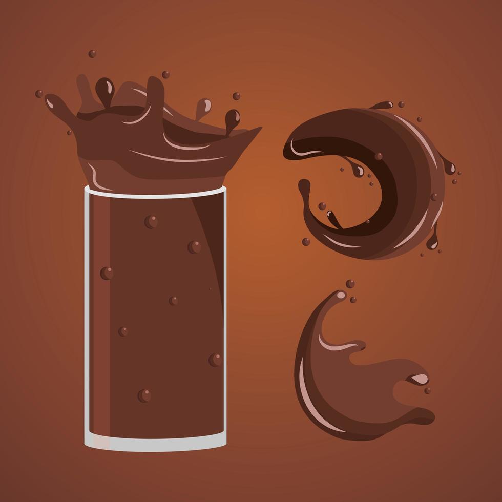 chocoladeglas stroomt vector