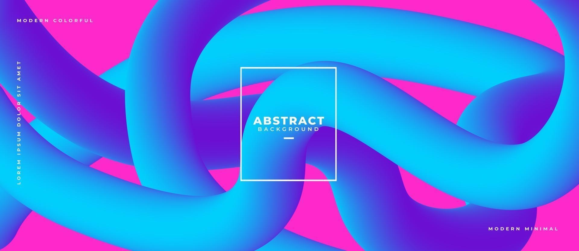 abstract stromend dynamisch blauw vloeibaar vormpad op vliegtuig roze achtergrondlichaam vector