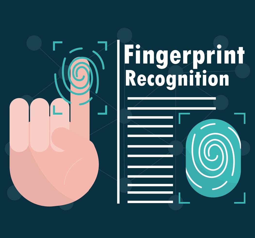 biometrische vingerafdrukherkenning vector