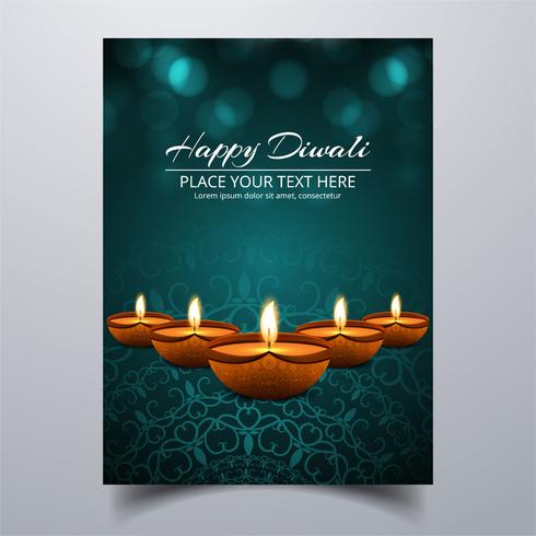 Mooie Gelukkige diwali diya olielamp festival sjabloon brochure vector