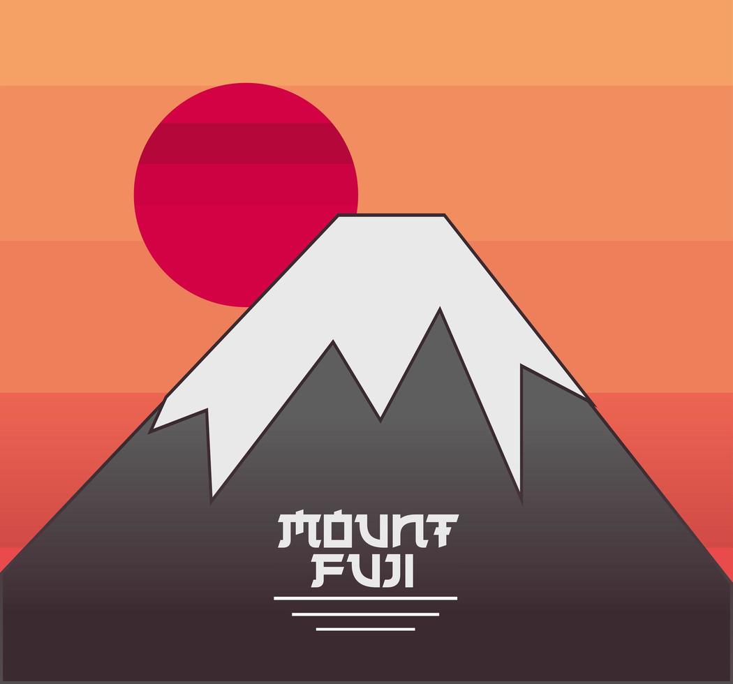 mount fuji japan vector