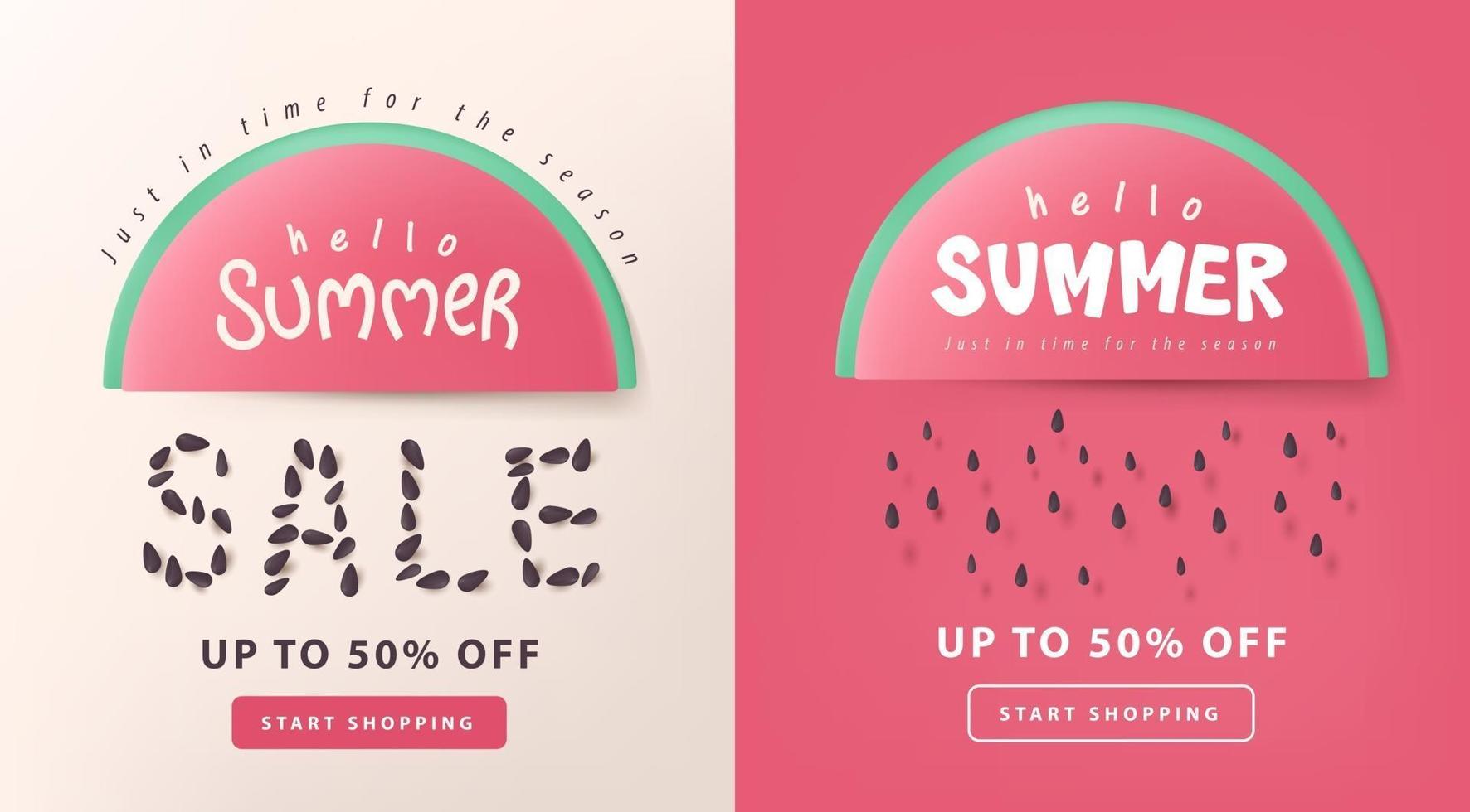 zomer verkoop lay-out poster banner achtergrond met watermeloen vector