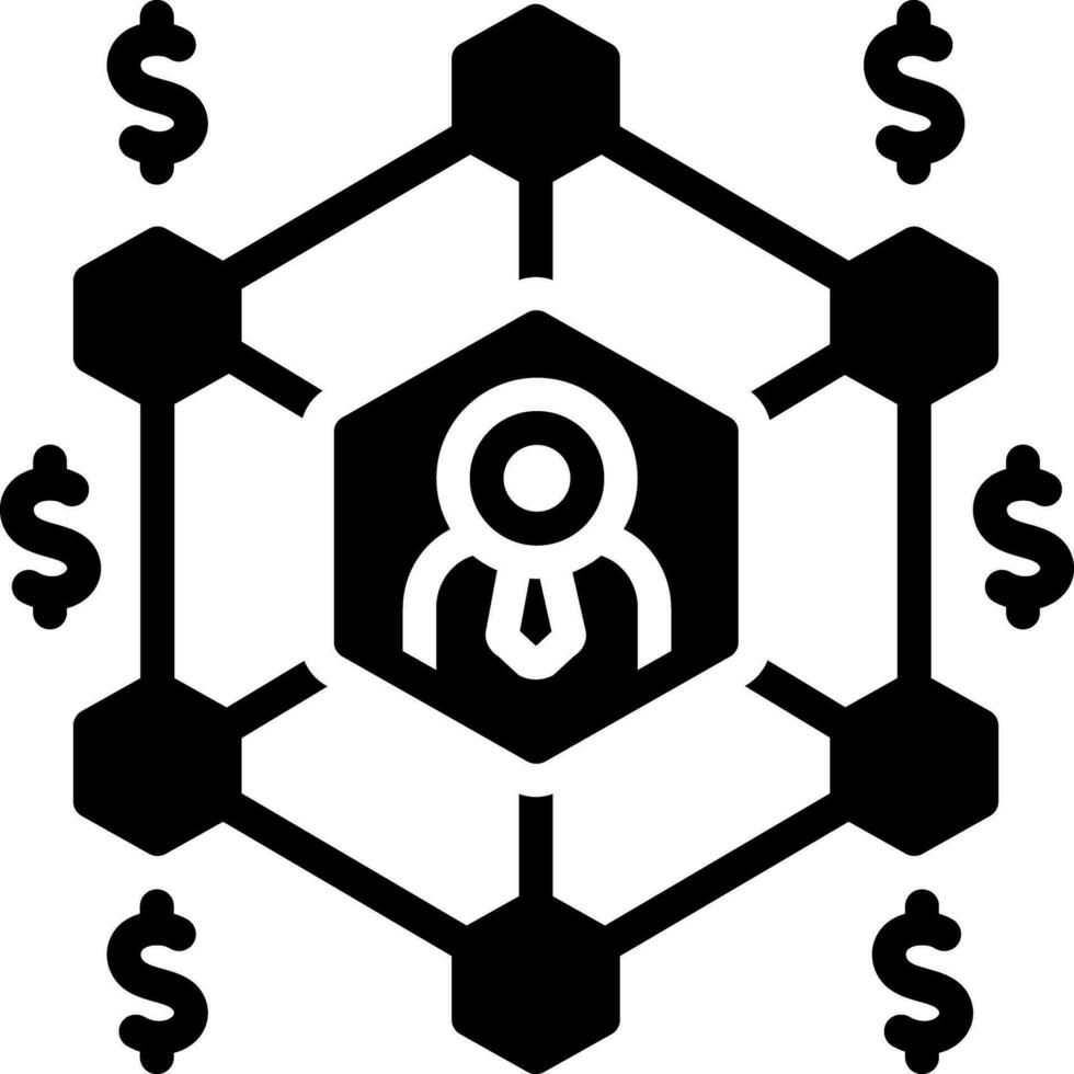 solide icoon voor bedrijf netwerk vector