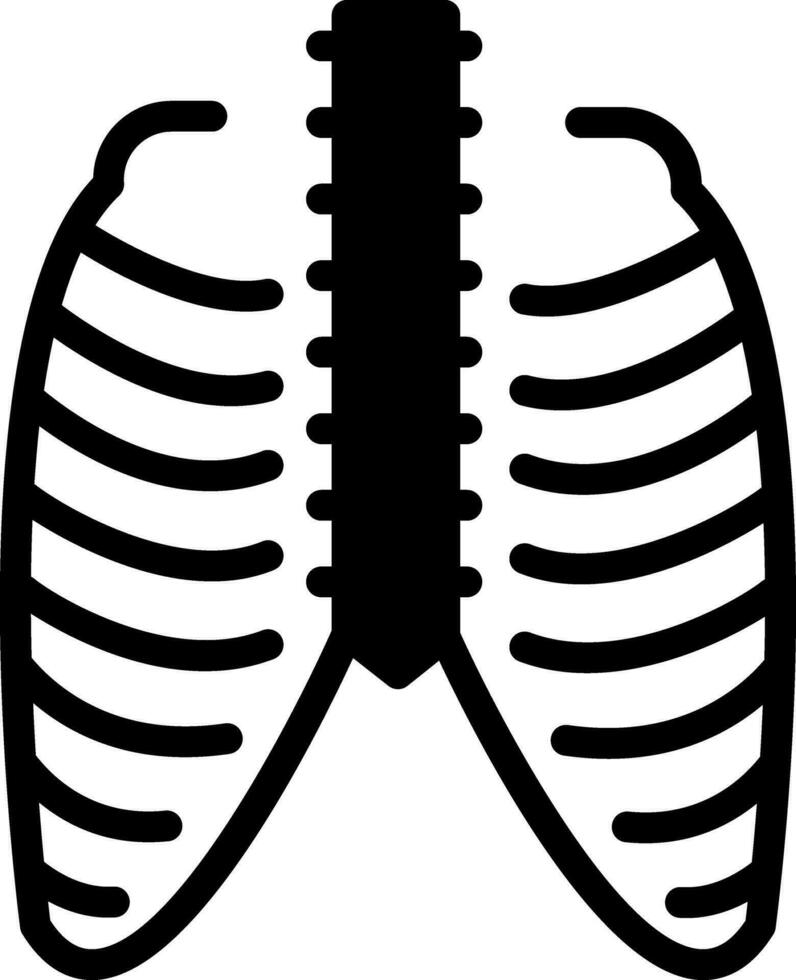 solide icoon voor thorax vector