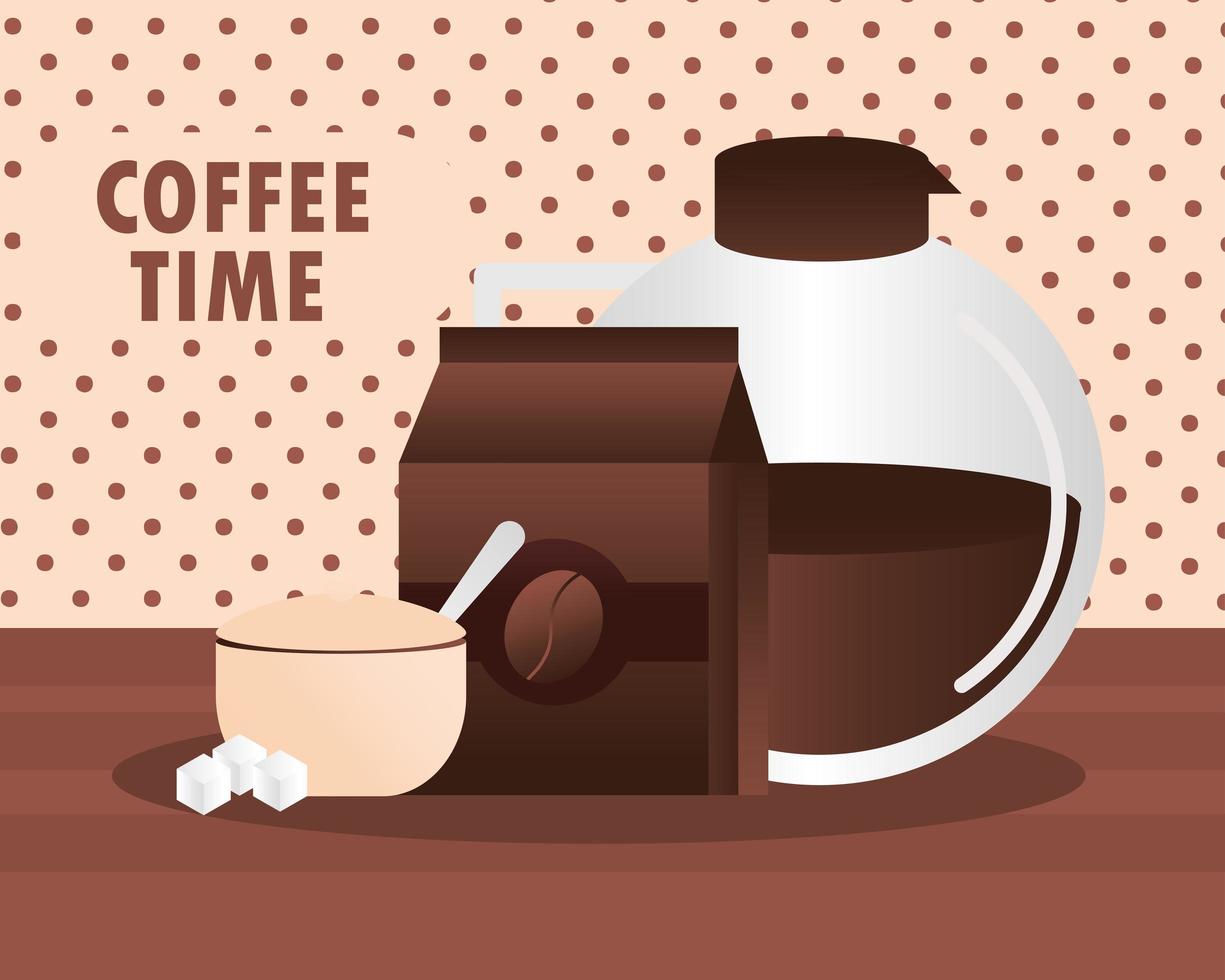 koffie tijd poster vector