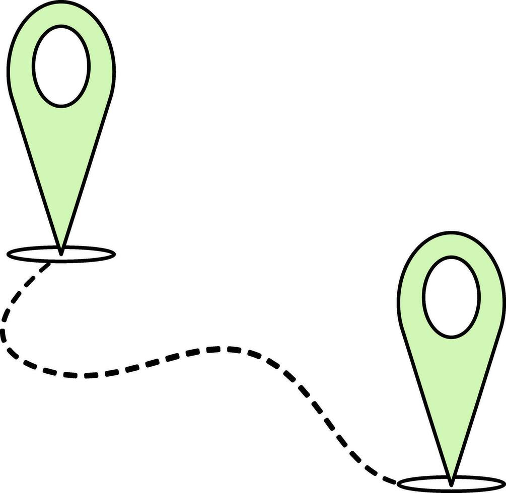 route plaats pin icoon in groen kleur. vector