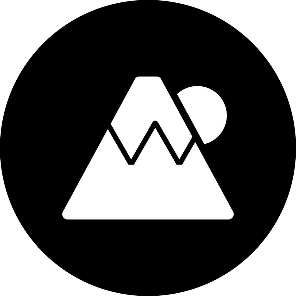 vector illustratie van berg met zon icoon.