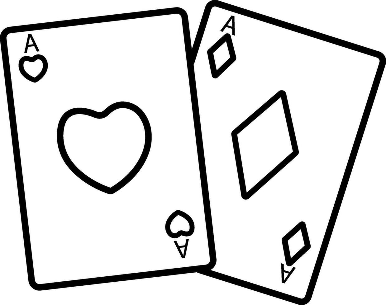 vector spelen kaarten in vlak stijl.