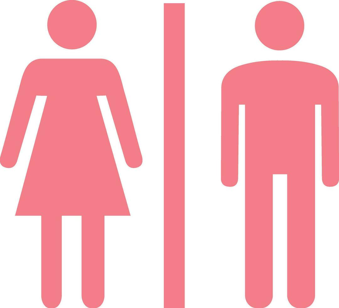 roze Mens en vrouw toilet teken. vector