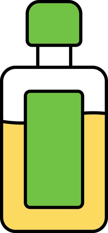 geïsoleerd attar fles vlak icoon in groen en geel kleur. vector