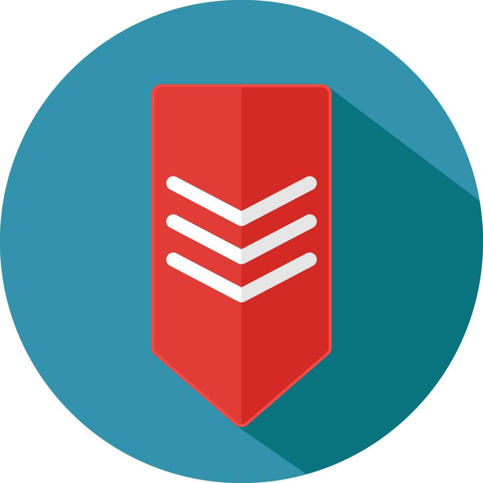 personeel sergeant rang insigne icoon in rood en wit kleur. vector