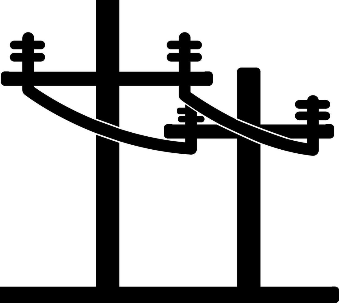 zwart elektrisch toren Aan wit achtergrond. vector