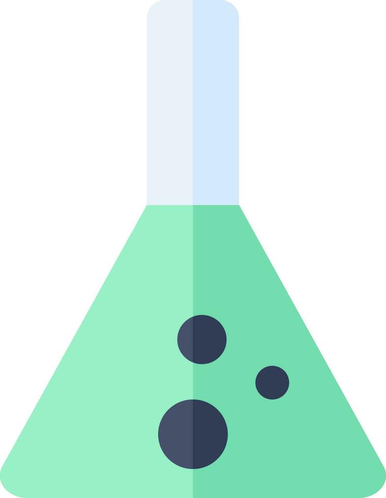 erlenmeyer fles icoon in blauw en groen kleur. vector