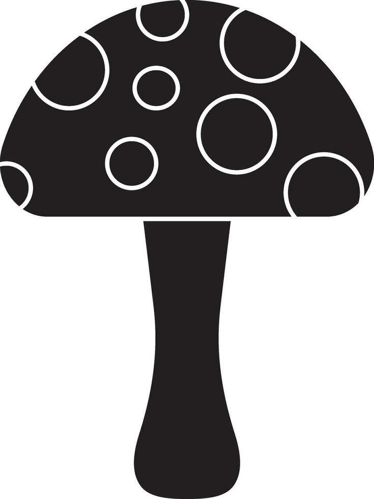 illustratie van een paddestoel in zwart en wit kleur. vector
