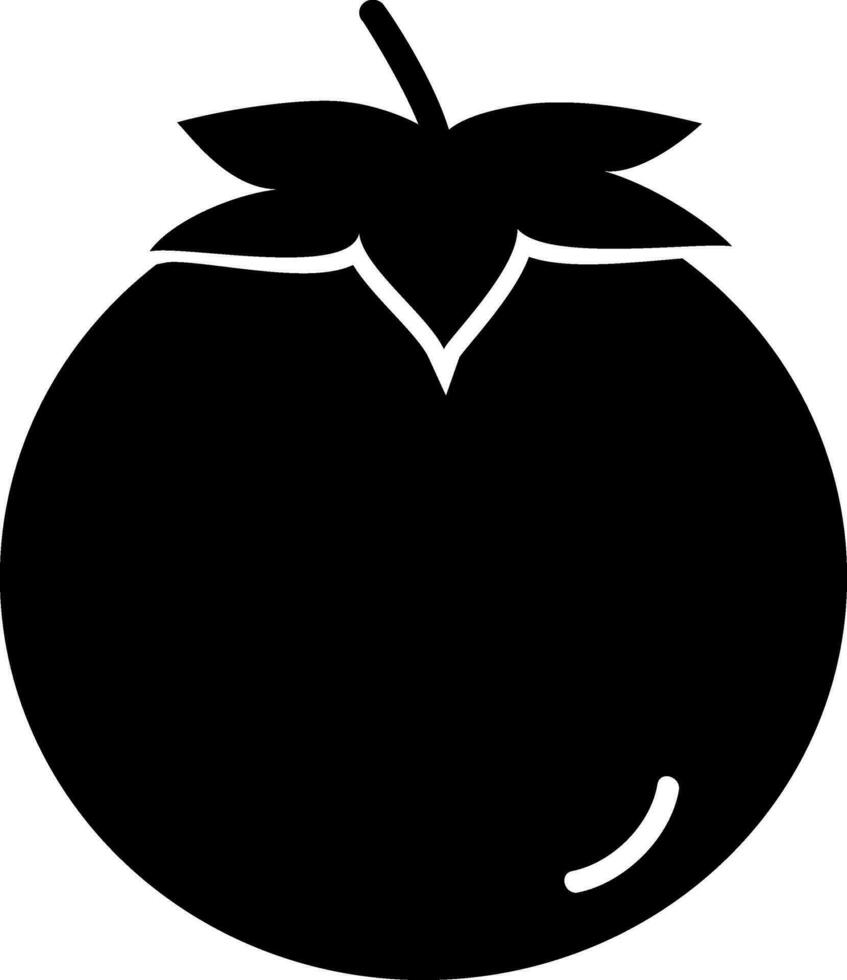 zwart tomaat icoon in vlak stijl. vector