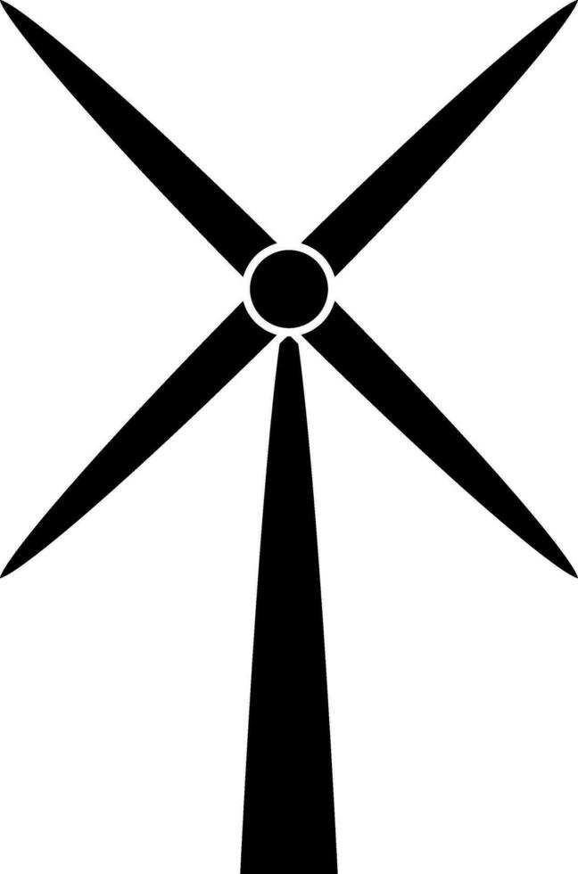 zwart windmolen Aan wit achtergrond. vector