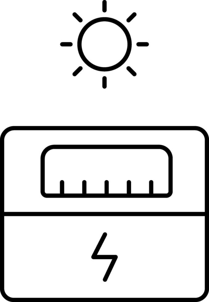 zonne- macht meter lijn kunst icoon. vector