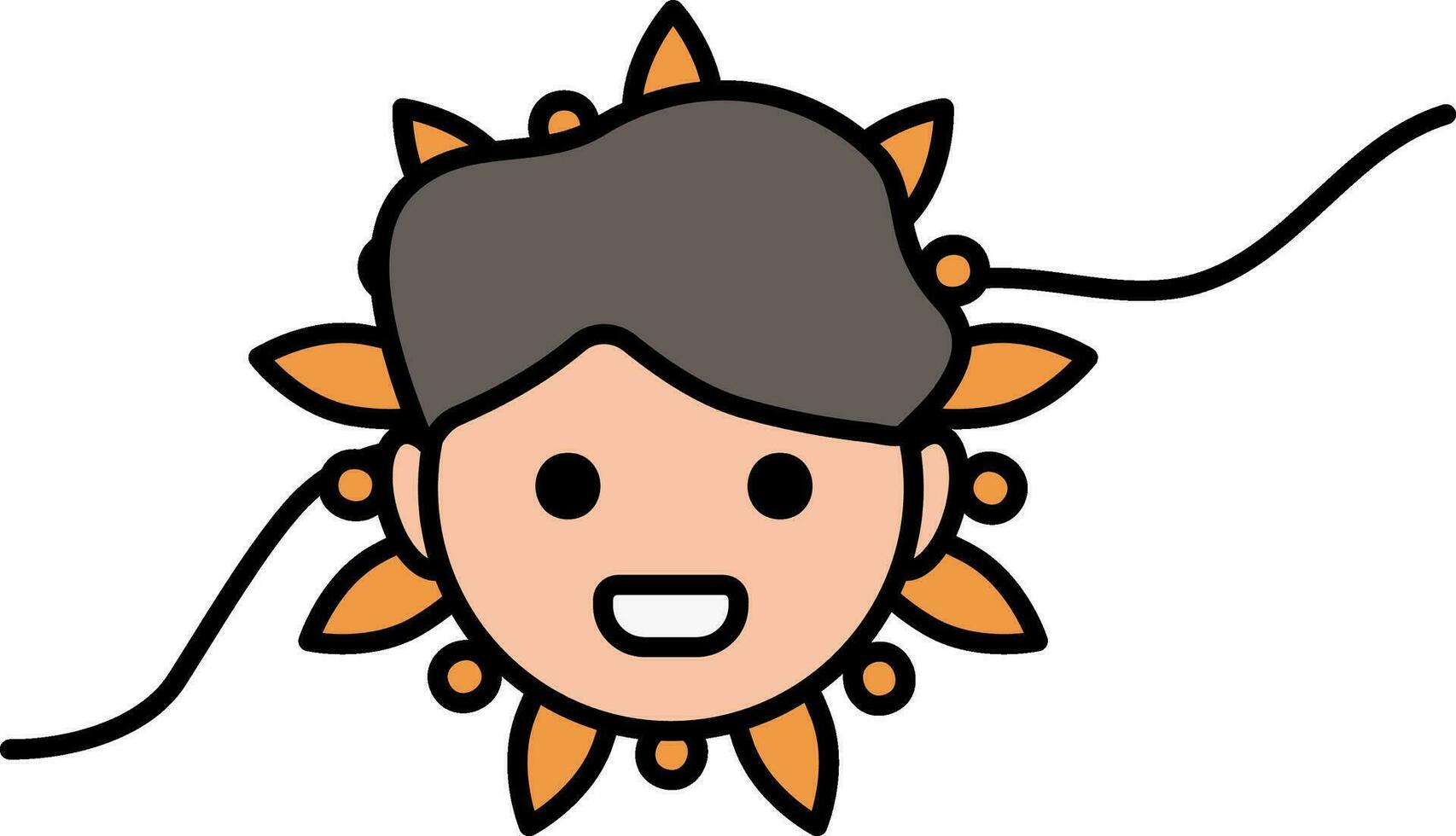 tekenfilm jongen gezicht met rakhi polsbandje icoon in vlak stijl. vector