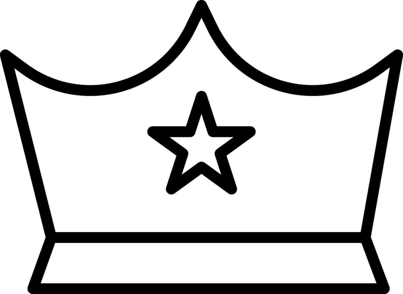lijn kunst kroon icoon in vlak stijl. vector
