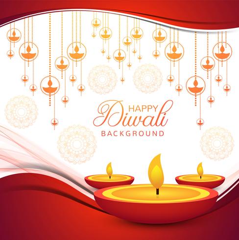 Elegante Gelukkige Diwali decoratieve kleurrijke achtergrond vector