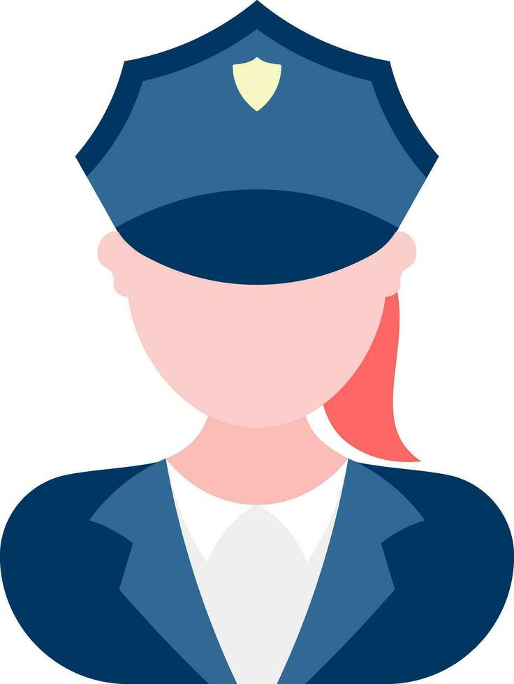 gezichtsloos politievrouw icoon in vlak stijl. vector