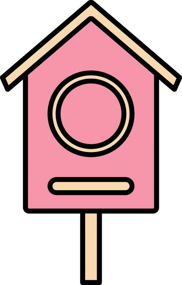 vogel huis icoon in roze kleur. vector