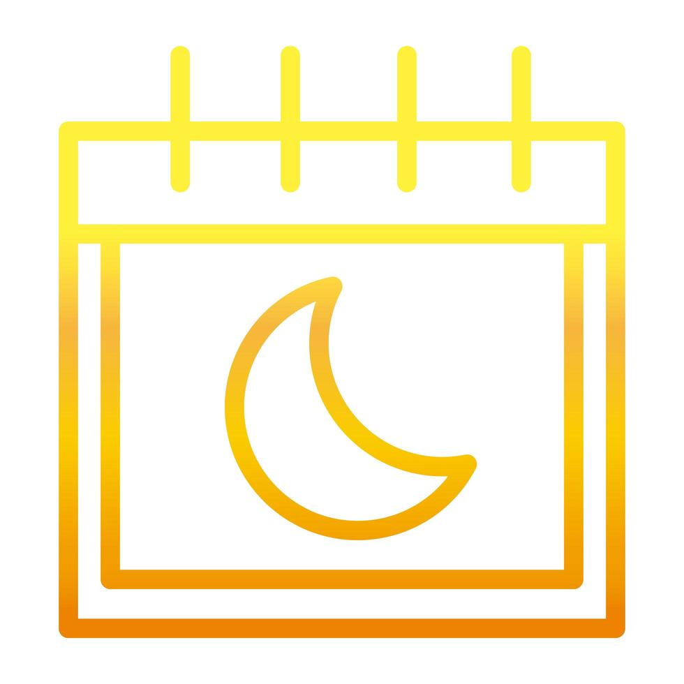 moslim kalender ramadan arabisch islamitische viering kleurovergang lijn pictogram vector