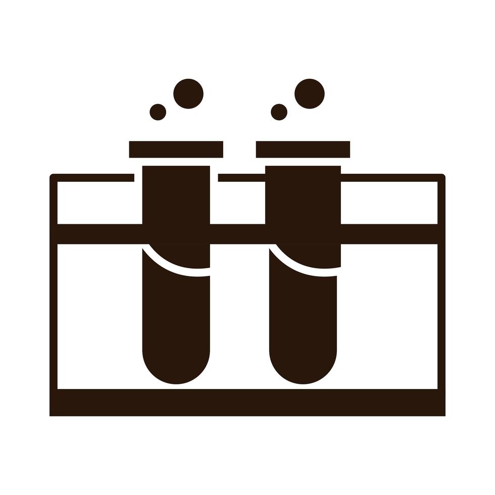 school onderwijs chemie reageerbuis laboratorium levering silhouet stijlicoon vector