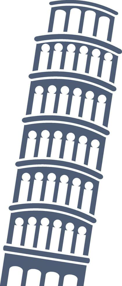 geïsoleerd Pisa toren icoon in paars en wit kleur. vector