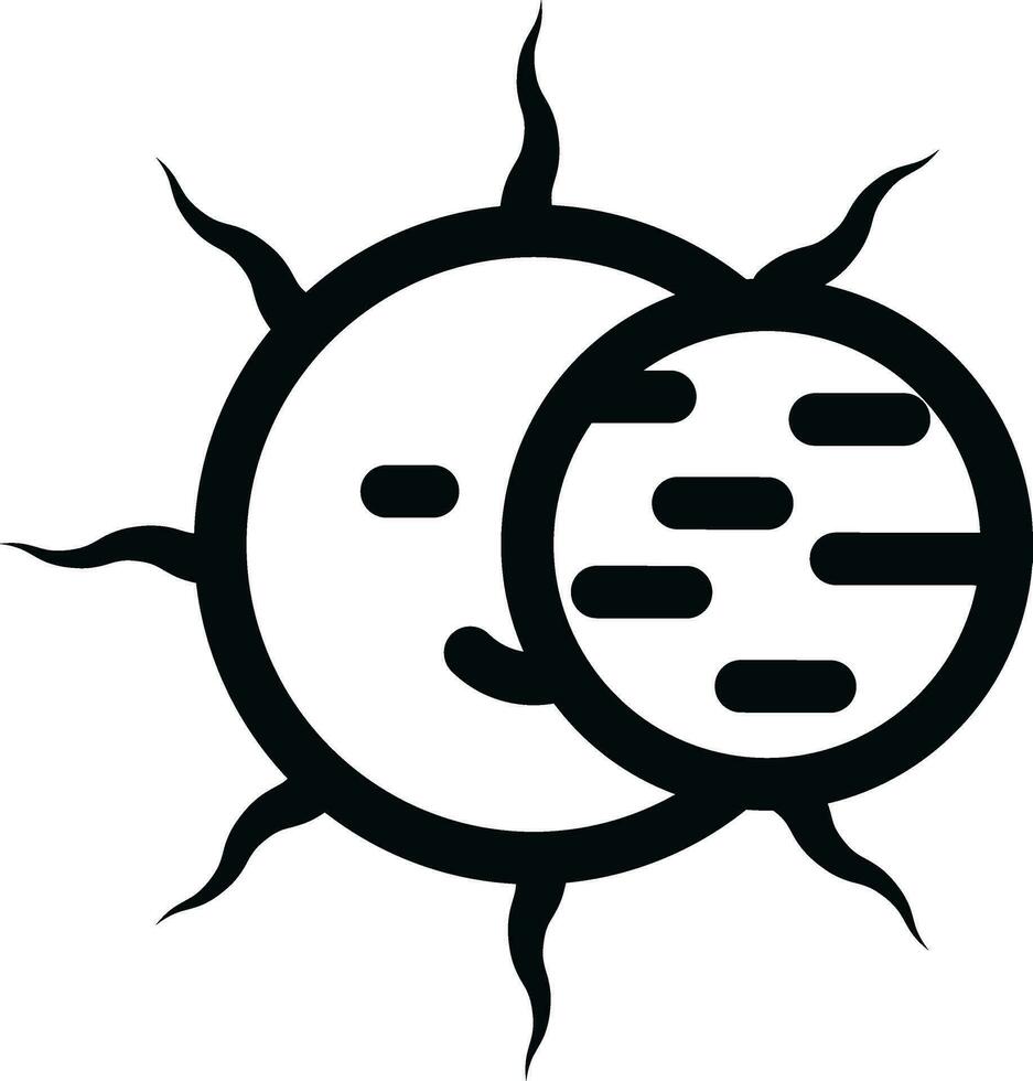vector illustratie van zon verduistering vlak icoon.