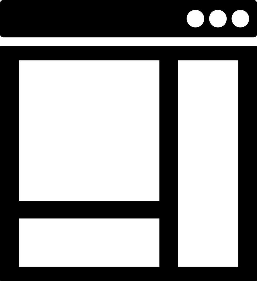vlak stijl web browser icoon in zwart en wit kleur. vector