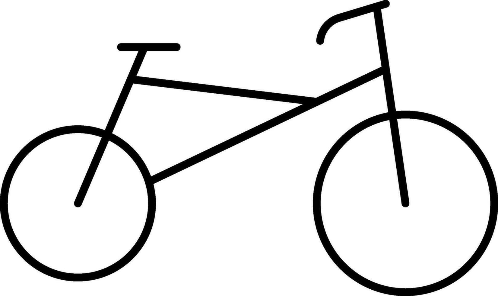 fiets of fiets icoon in zwart lijn kunst. vector
