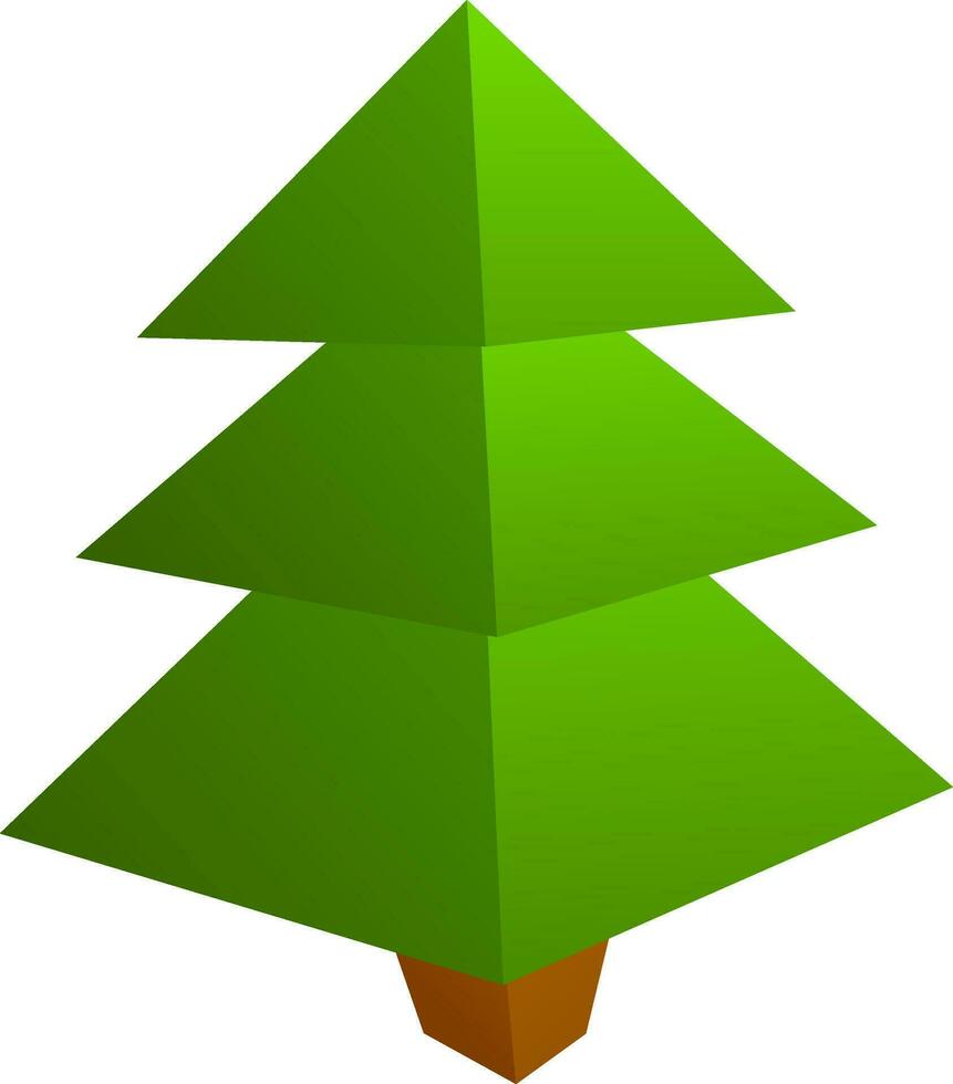 geïsoleerd illustratie van Kerstmis boom in groen en bruin kleur. vector