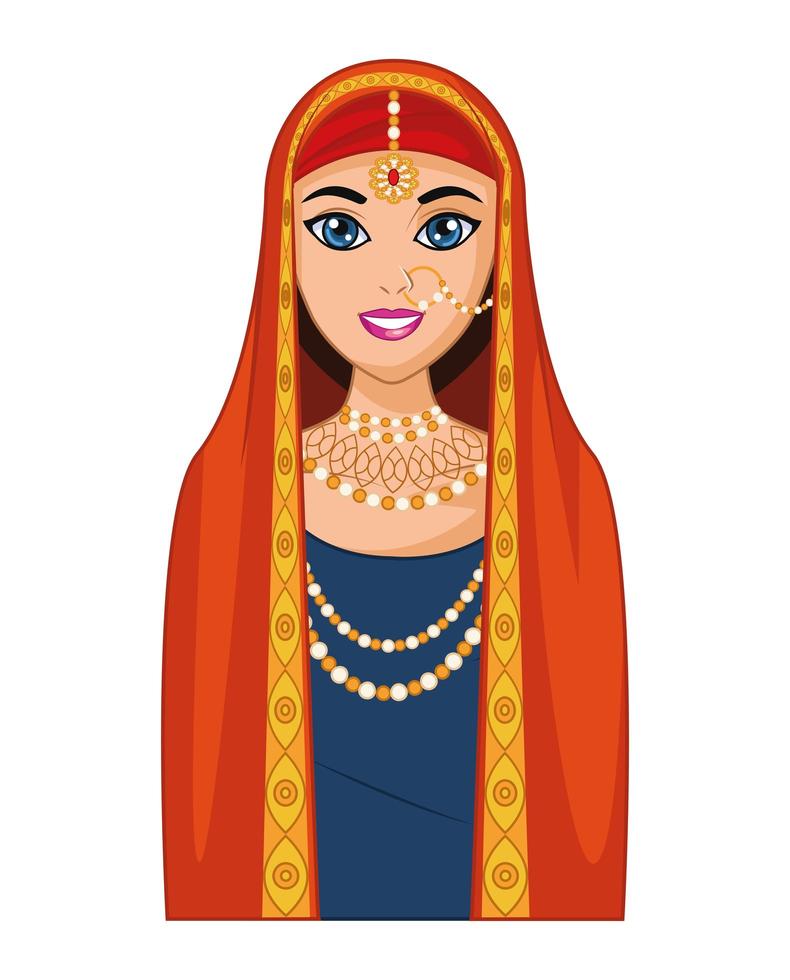 Arabische bruid jurk rood vector