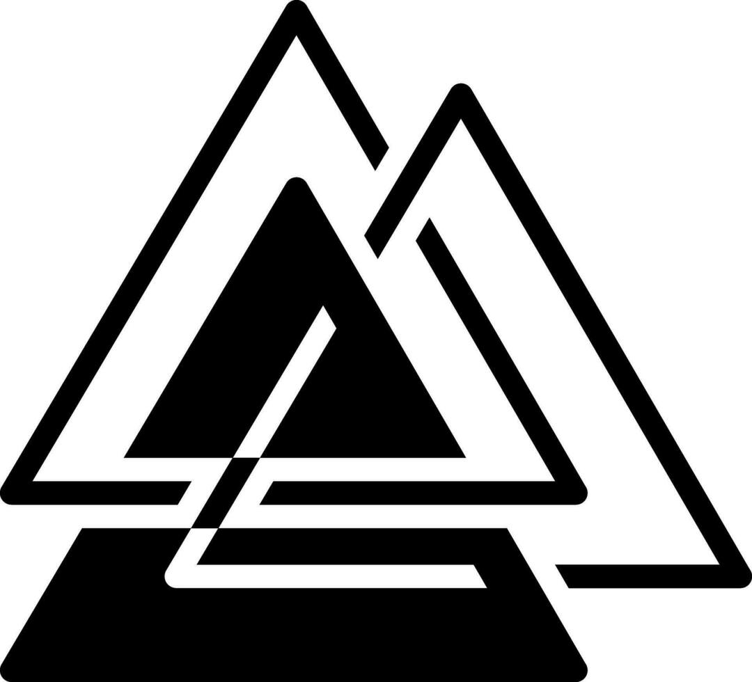 solide icoon voor driehoek vector