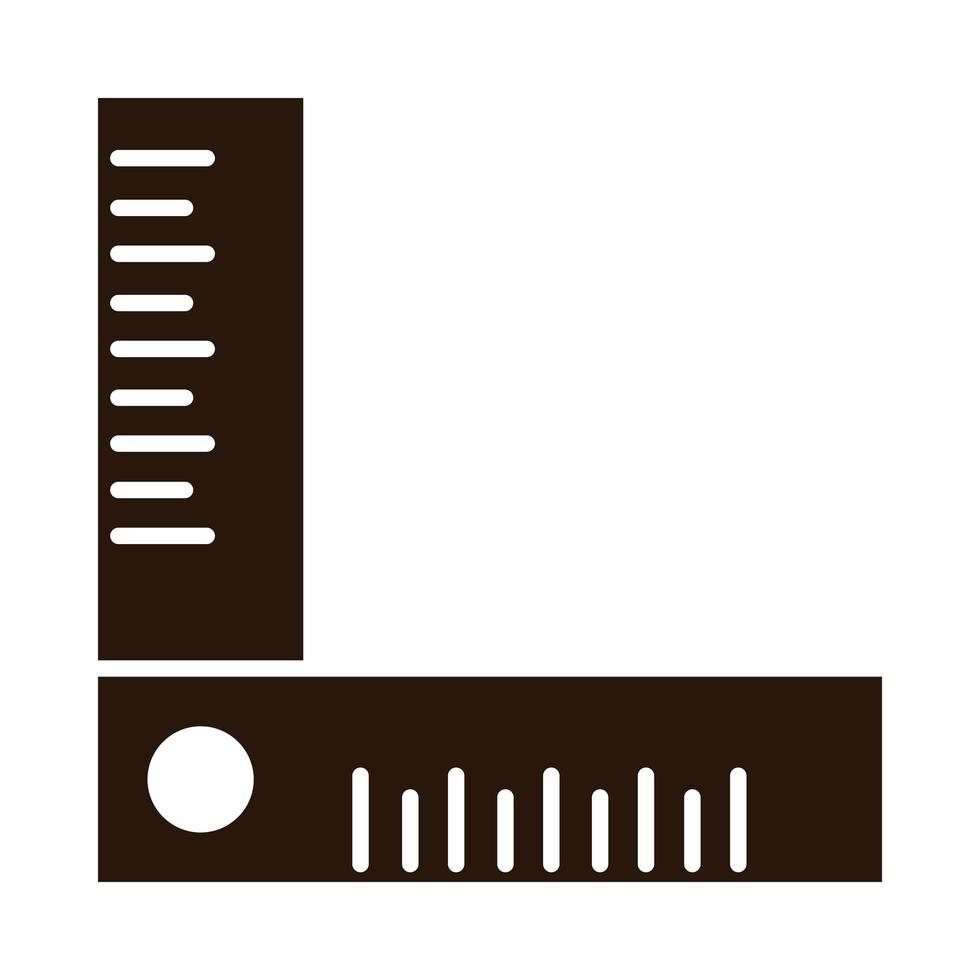 schoolonderwijs vierkante uitlijning liniaal levering silhouet stijlicoon vector