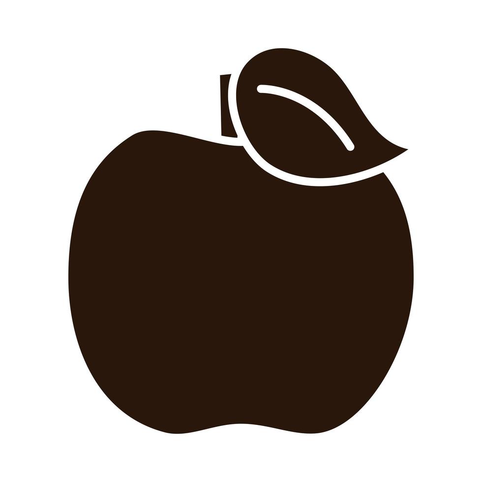 schoolonderwijs appel fruit levering silhouet stijlicoon vector