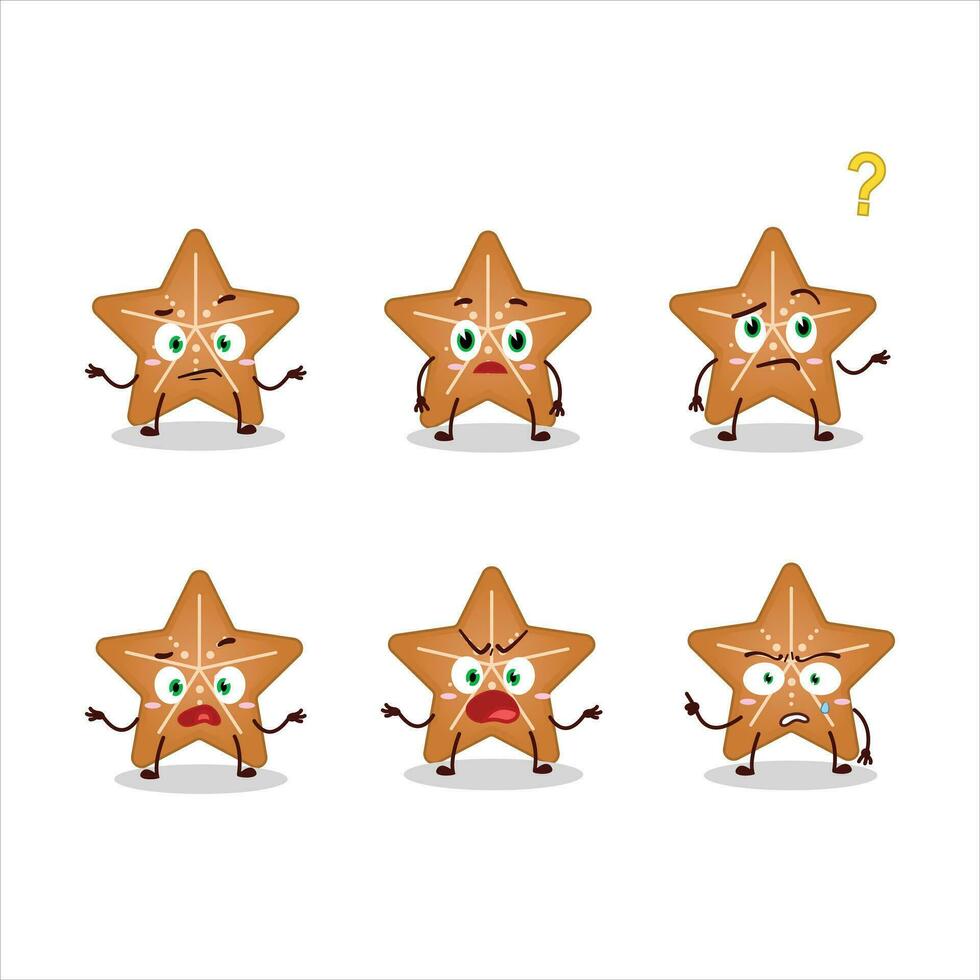 tekenfilm karakter van sterren koekje met wat uitdrukking vector